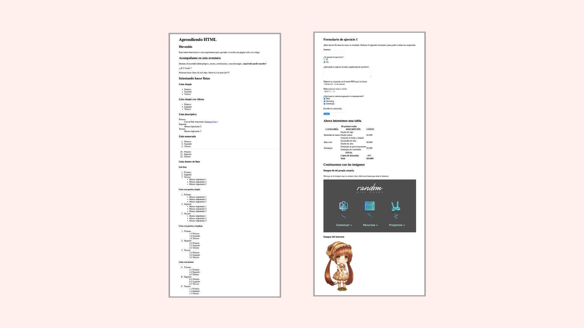 HTML exercise